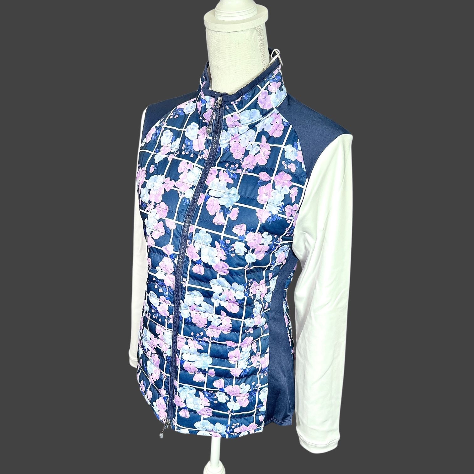 Peter Millar Women’s Merge Hybrid Floral Pattern Full Zip Jacket Sz M