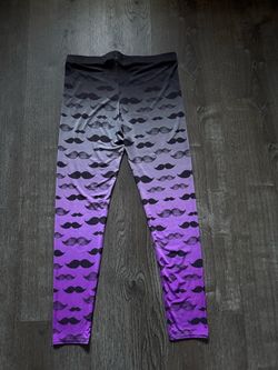 Vintage Mustache Print Ombre Leggings