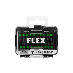 FLEX FA101003-20 Stack Pack Impact 1/4 In. x 1 In. Square/Robertson Impact Driver Bit (20-Piece)