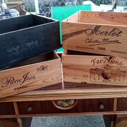 VINTAGE WOODEN WINE BOXES 2 FOR $30