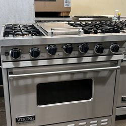 Viking 36”Wide All Gas Range Stove Stainless Steel With Griddle 