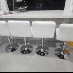4 White Barstools 