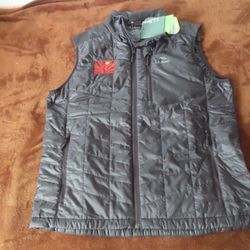 L.L. Bean Vest Mens M Full Zip Primaloft Black Packaway NWT (business patch)