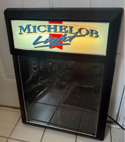 Michelob Light Beer Sign Lit Menu Board Erasable Bar Decor - Everything Works