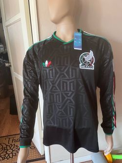 Mexico black soccer jersey long sleeve size M and XL.