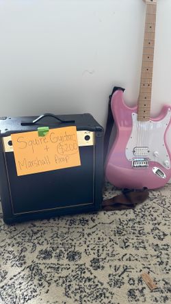 Squier Guitar and Marshall Amp