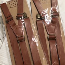 Adult size faux leather supenders 