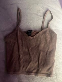Brown tank top from Justify, size M, vertical ribbes