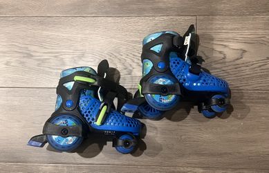 Roller Derby Sport Kids' Roller Skate - Dinosaur Blue/Black M: Adjustable, Padded Collar