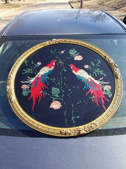 Vintage Foil Phoenix Bird Handmade Wall Hanging