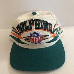 Vintage Logo Athletic Miami Dolphins Diamond Cut NFL Pro Line Snapback Hat