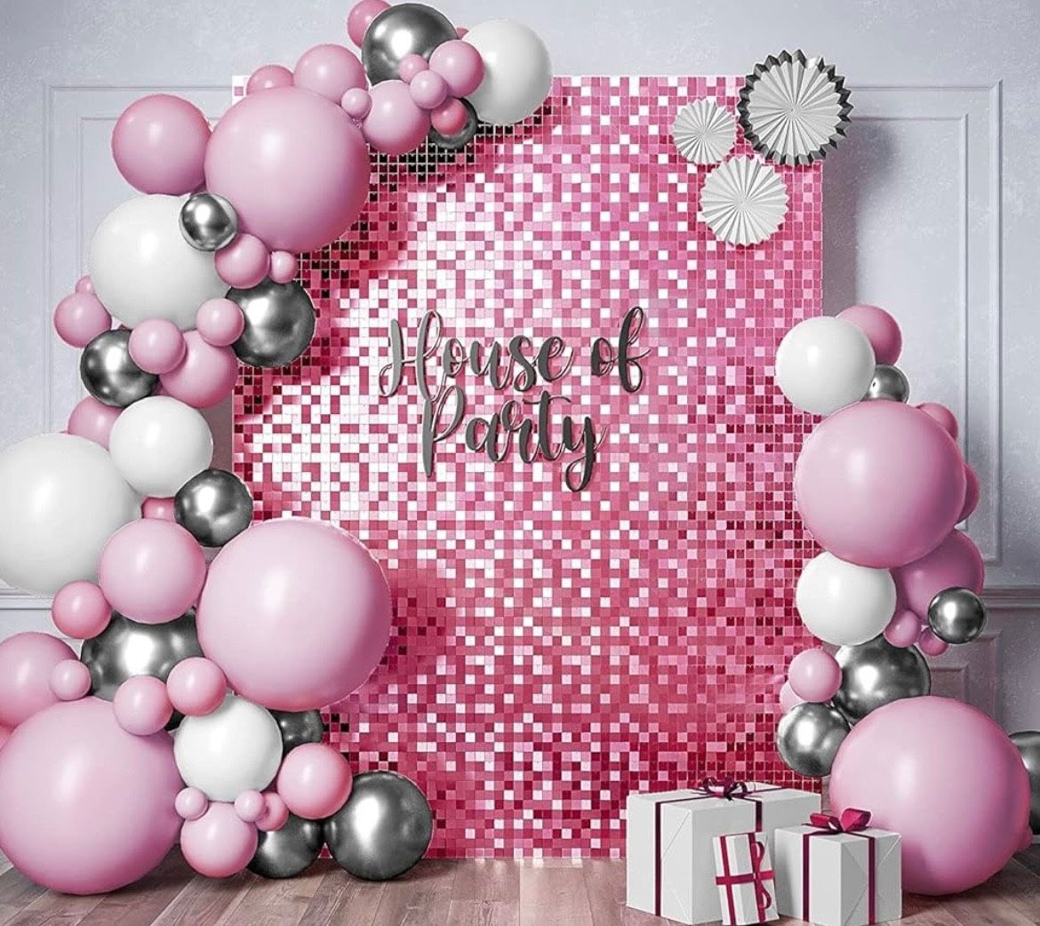Pink Shimmer Wall Backdrop Panels