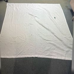 White shower curtain 72 x 68 used smoke free no stain