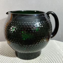 Vintage Green Glass Pitcher