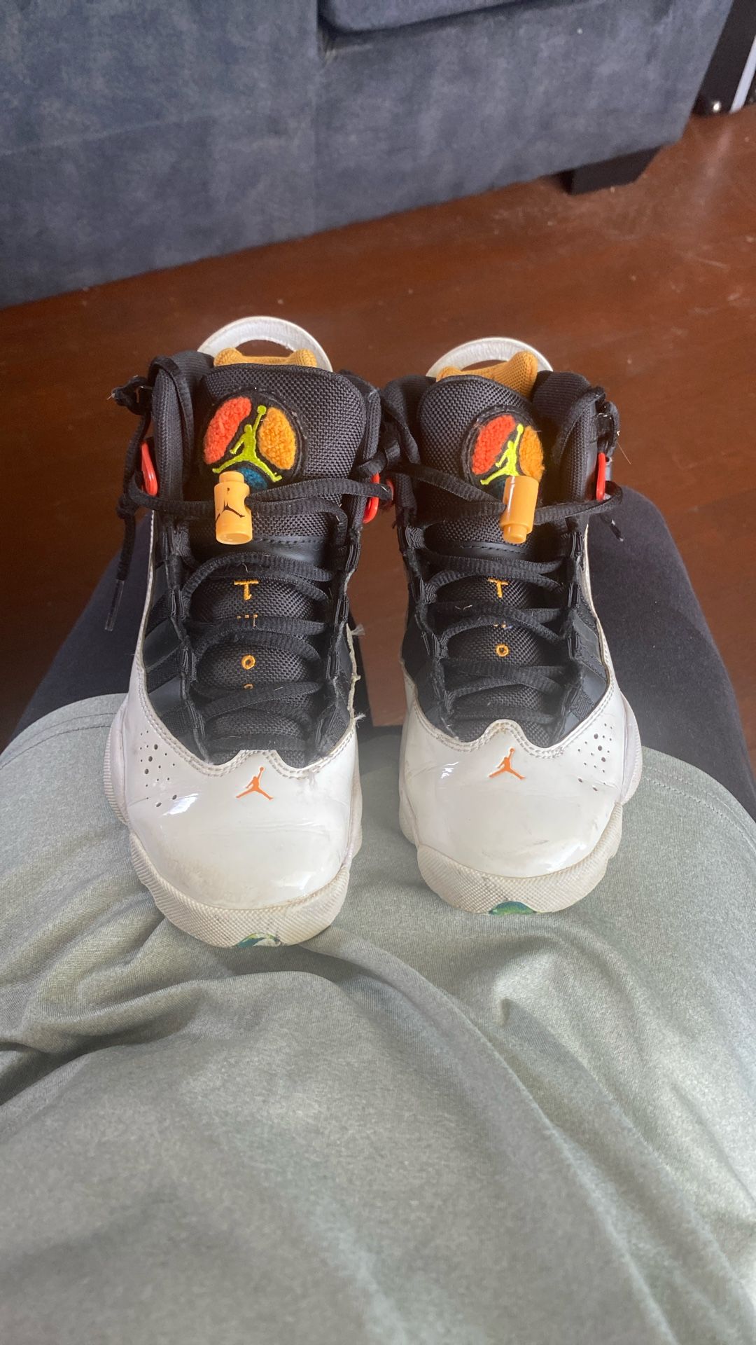 Size 4 Youth Jordan 6 Rings Multi Color