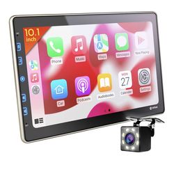 Corehan Double Din 10-Inch Touchscreen Car Stereo w Backup Camera - Bluetooth, Android, CarPlay