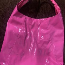LARGE FUCHSIA VINYL TOTE PURSE ULTRA CHI