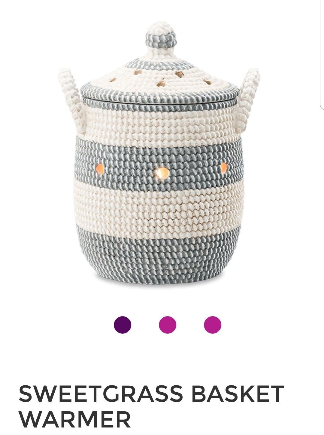 Scentsy warmer Sweetgrass Basket