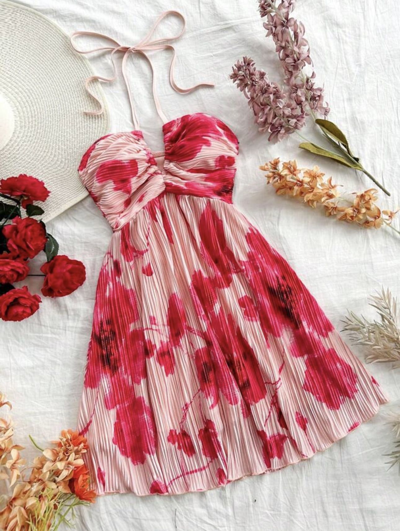 Pink/red Floral Dress
