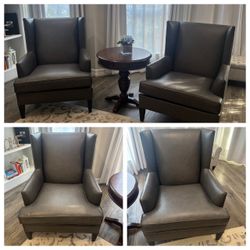 Ethan Allen Set of Two Leather Chairs