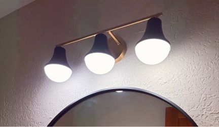 Lark - Haddie 24 inch, 3 black gold vanity light, 9 x 24