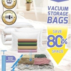 10 Pk Jumbo Vacuum Storage Bags With Hand Pump