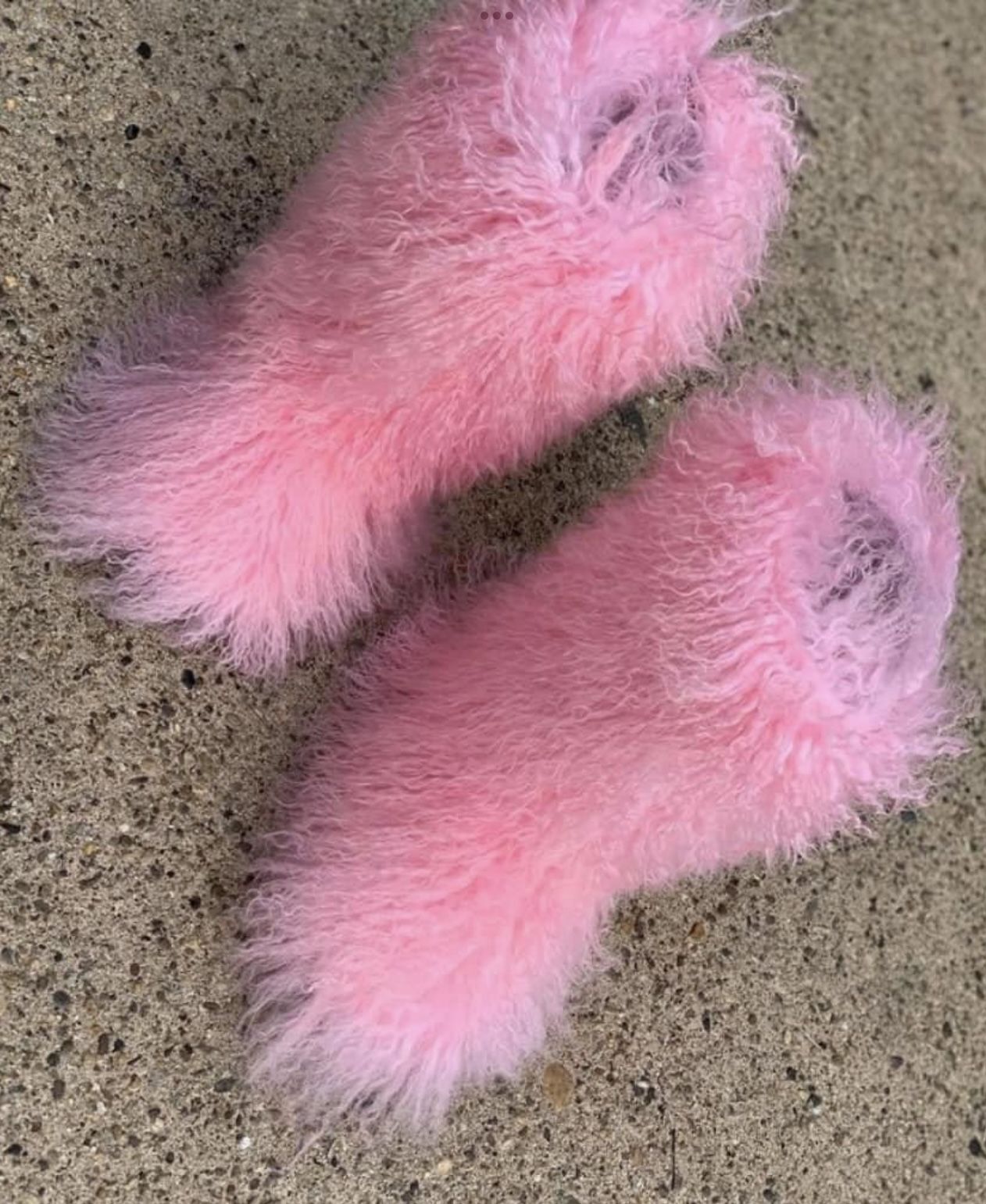 Pink Real Fur Boots Sizes 7&8