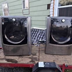 LG electric Washer Dryer Set WiFi Steam Mega Capacity