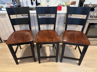 3 Two-Tone Wooden Counter/Bar Stools