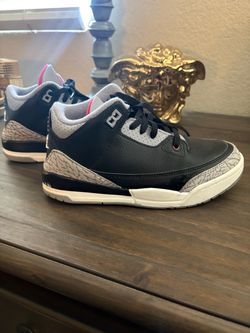 Jordan 3 blk cement youth size 2