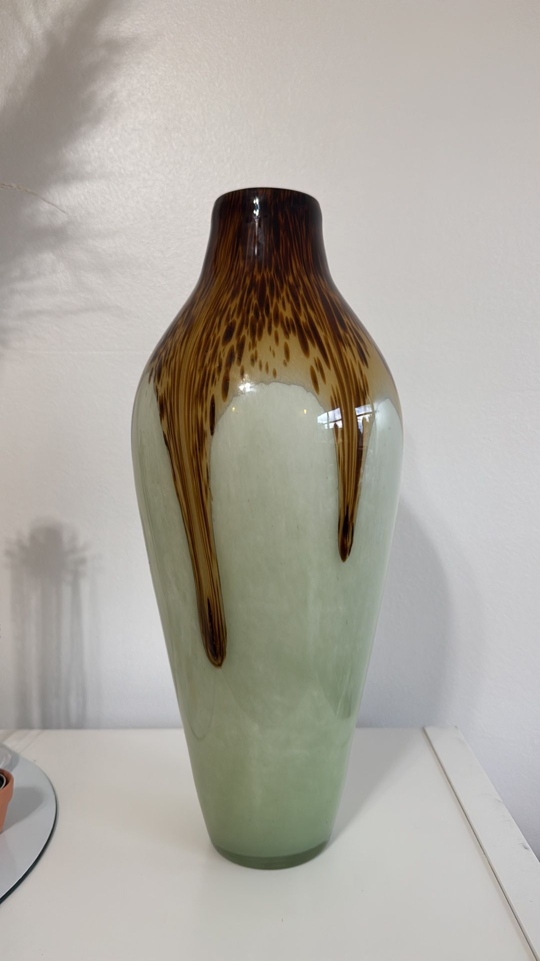 Murano glass brown and green vintage vase