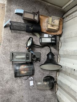 Lot of 8 new, unused outdoor light fixtures hardwired