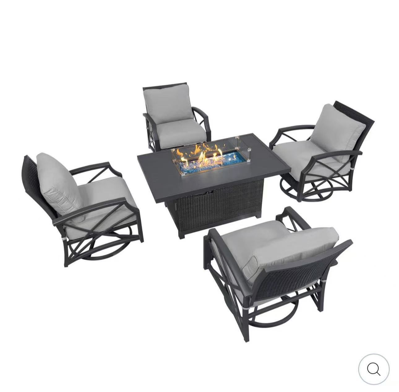 OUTDOORS Gas Fit Propane Firepits Table, 52 Inch Gas Fire Pits Outdoors, Square Fire Table w/Fire Glass, 50,000 BTU