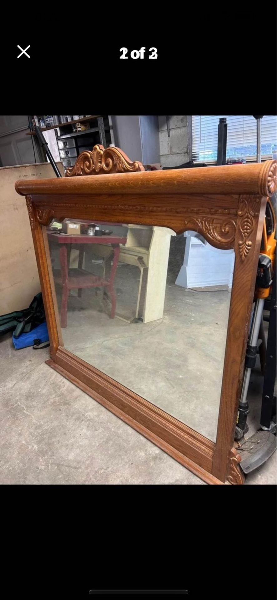 Oak Beveled Mirror