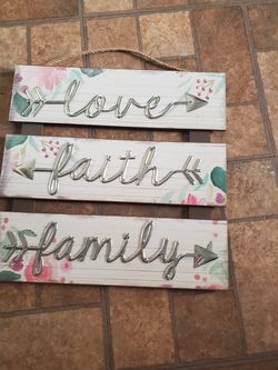 Love, faith, family sign