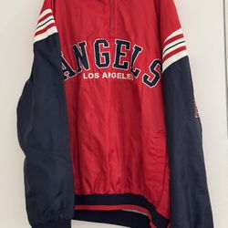 Angels Jacket Authentic collection Windbreaker jacket MENS Size XI. 1/4 Zip.Hood