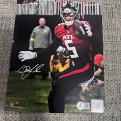 Drake London Autograph Signed 8x10 Photo Atlanta Falcons Beckett COA