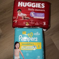 Huggies and Pampers size 3-4