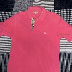 Men’s pink Burberry Collared Shirt Size Small 
