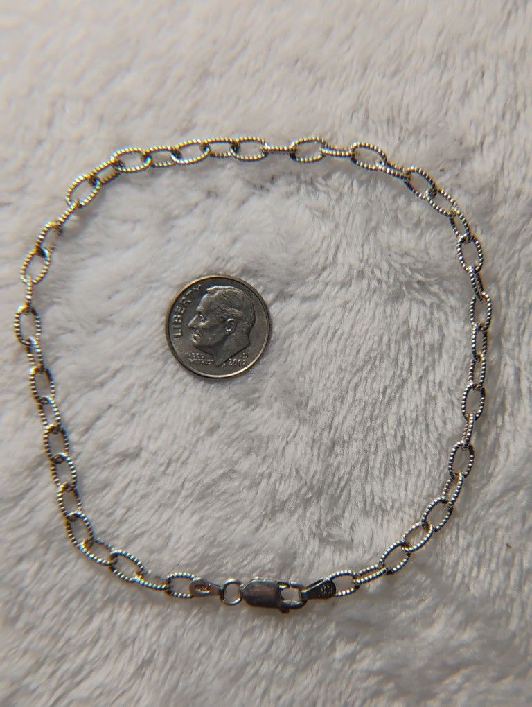 .925----Sterling Silver 9In Bracelet