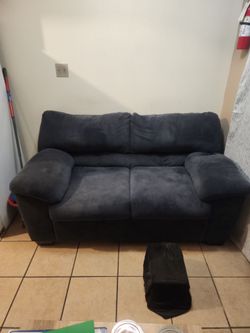 Dark Gray Microfiber Loveseat Sofa