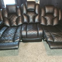 Leather Recliner Sofa