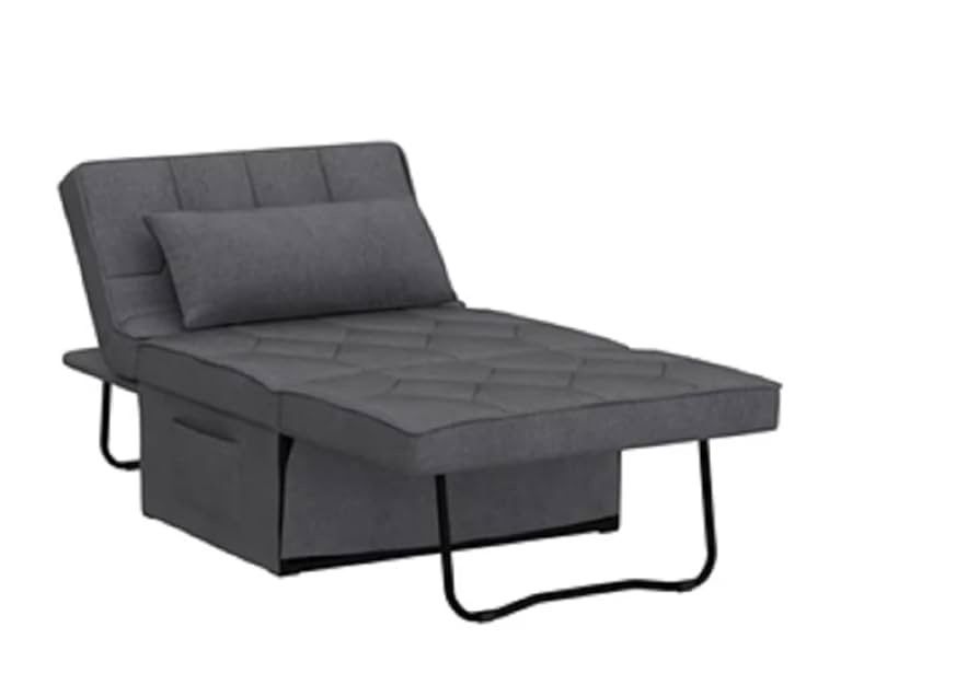 4 in 1 Convertible Multifunctional Ottoman Sofa Bed Compact Design 3 Color with High-Density Foam Comfort Adjustable Backrest Folding Sleeper Chair fo