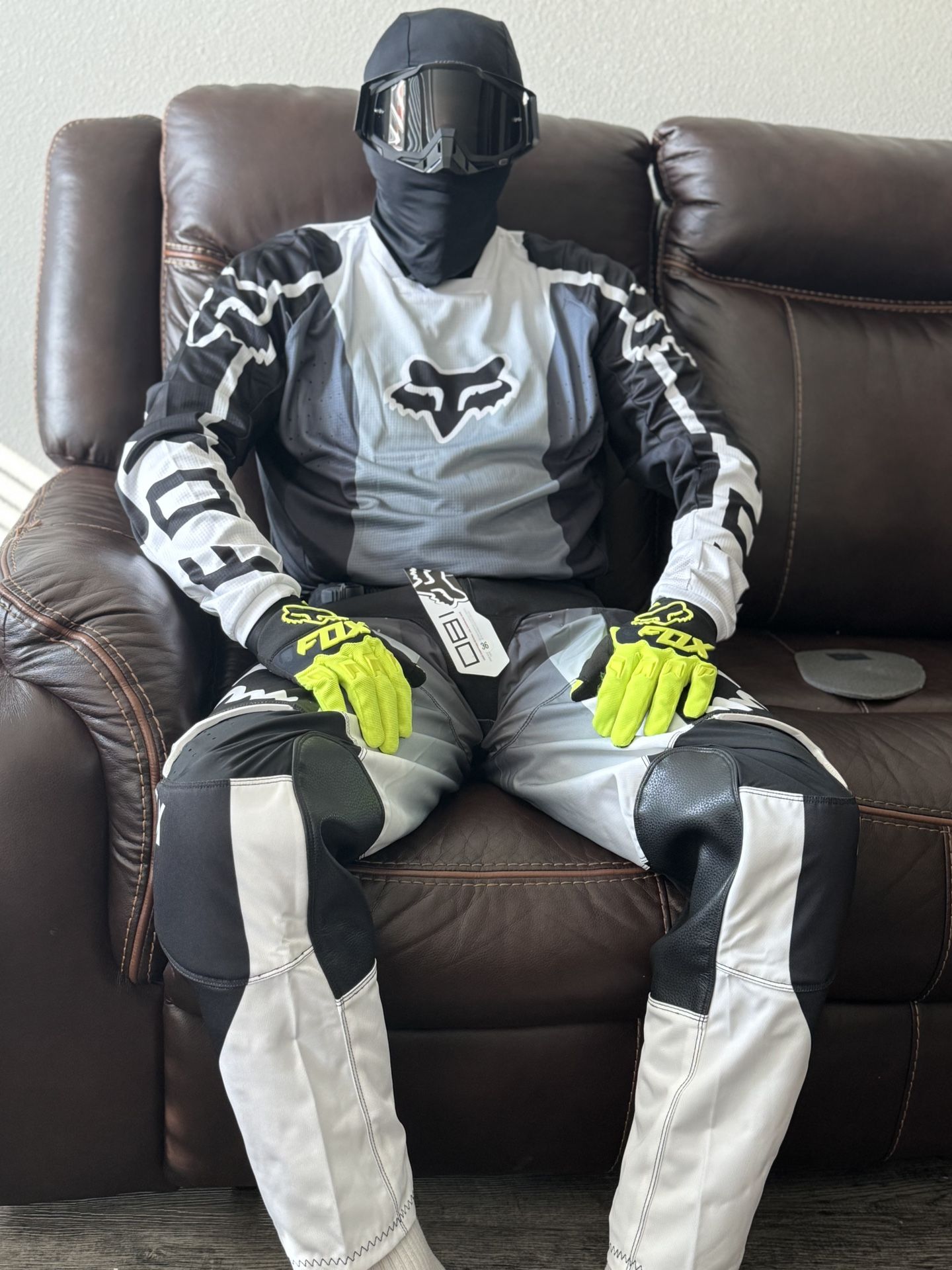 White/Black Fox Racing Gear