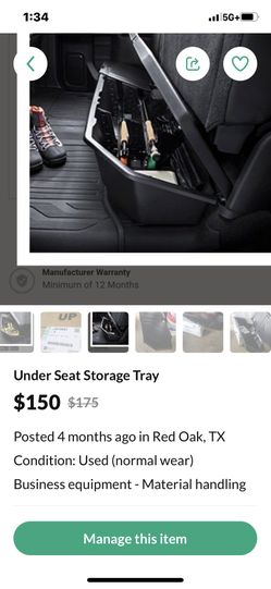 Under seat storage with lid