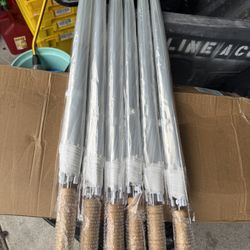 6Pcs Wedding Umbrellas Bulk, 41 Inch Wedding Stick Umbrellas with Wooden Handle Large Canopy Windproof Rain for Bride Groom Bridal Shower Party Deco