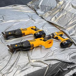 DEWALT cordless tool lot NO CHARGER AND BATTERIES BAD FOR PARTS OR REPAIR