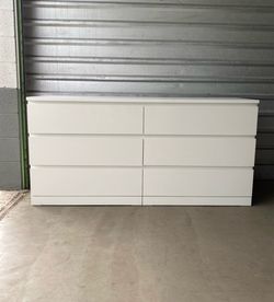 White 6-Drawer Double Dresser
