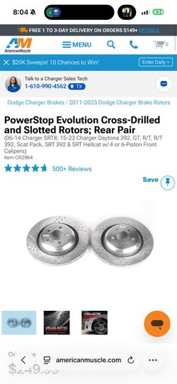 Front or rear rotors dodge charger drilled and slotted