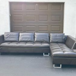 Sectional Sofa/Couch - Brown - Genuine Leather - Delivery Available 🚛